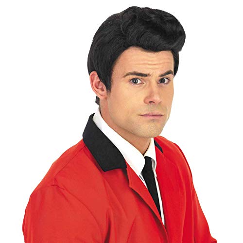 fun shack 50's Men's Wig, Black Wig for Men, 50s Sideburns Costume, Black Wig Boy, Mens 1950 Wig