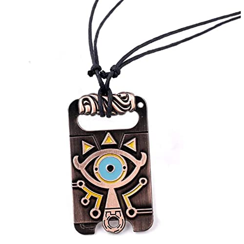 MEETCUTE Vintage Unisex Necklace,The Legend of Zelda Breath of The Wild Sheikah Eye Dog Tag Necklace Cosplay