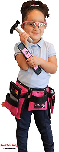 Kids Pink Tool Belt for Girls - Real Children's Tool Pouch for That Cute Little Helper. Play and Create Construction Projects with Your Child. Great for Costume Dress Ups!…