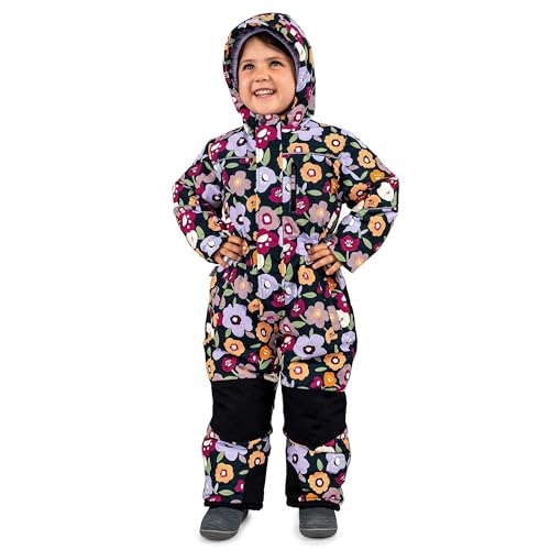 JAN & JUL Girls Insulated Coverall Ski Suit (Winter Flowers, Size: 4 Years)
