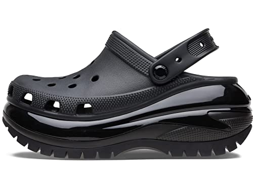 Crocs Unisex Classic Mega Crush Clogs | Platform Shoes, Black, Numeric_6 US Men