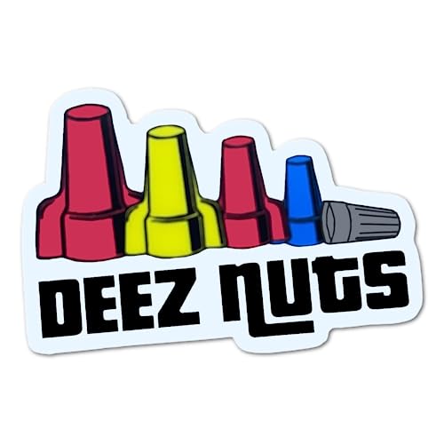 Deez Nuts Hardhat Lineman Mechanic Sticker Funny Stickers for Tool Box Helmet Welding and Construction Man