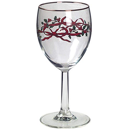 Royal Worcester Holly Ribbons 10 Oz Glassware Wine