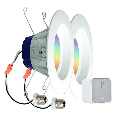 SYLVANIA LIGHTIFY Starter Kit, Includes 2 LIGHTIFY ZigBee Full Color RT 5/6 Recessed Lights, 65W Equivalent, and 1 OSRAM LIGHTIFY Gateway