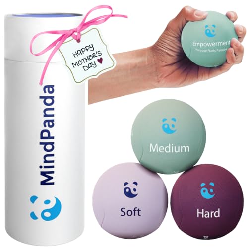 Mind & Body Stress Balls For Adults - Tri-Density Hand Therapy Exercise Squeeze Balls - Grip Strengthening For Hand Therapy - Anxiety And Stress Relief - Physical Therapy Support Fidget with Gel Core