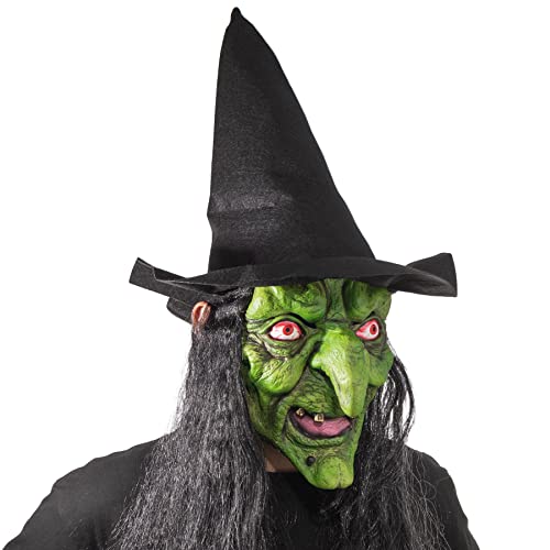Vmonke Halloween Scary Evil Mask Horror Face Zombie (Old Woman Witch Mask)