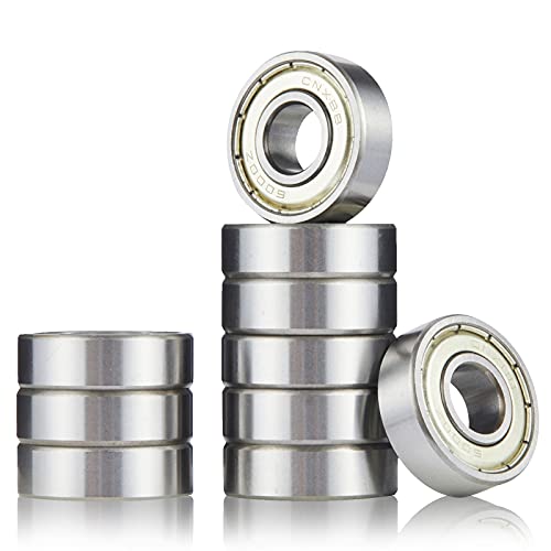 CNXBB 10pcs 6000ZZ Ball Bearing, Double Metal Sealed Deep Groove Bearings 10x26x8mm, High Temperature High Speed and Low Noise,Suitable for Electric Motor Applications (10, 6000-ZZ)