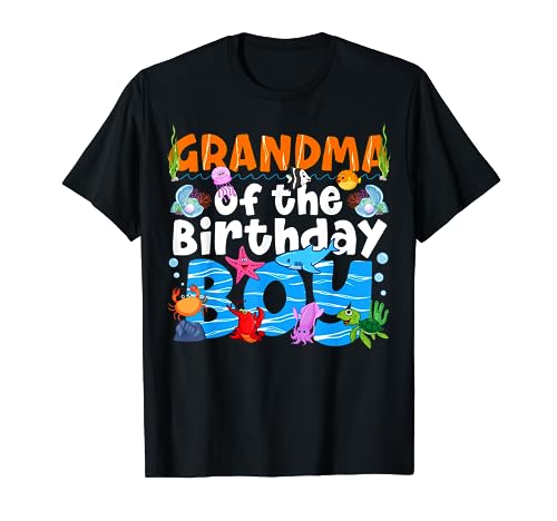 Grandma Under Sea Birthday Party Ocean Sea Animals Themed T-Shirt