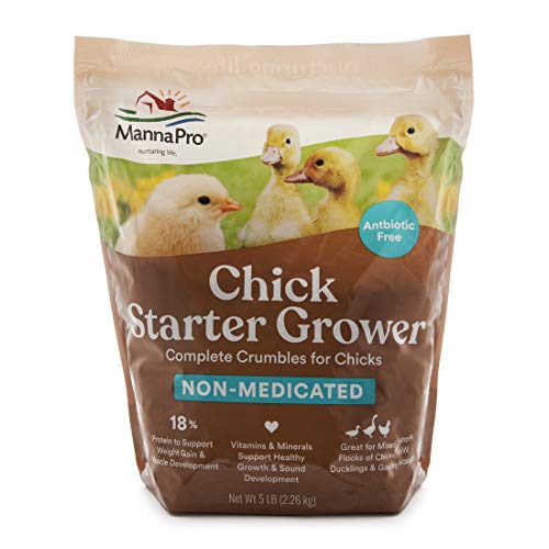 Manna Pro Non-Medicated Starter Crumble Feed for Chicks & Ducklings|Formulated with Vitamins & Minerals|5 Pounds