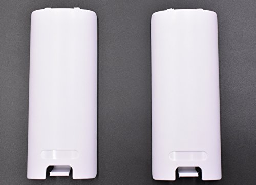 2 Pack of Replacement Battery Back Door Cover Shell for Nintendo Wii Remote Controller (White)