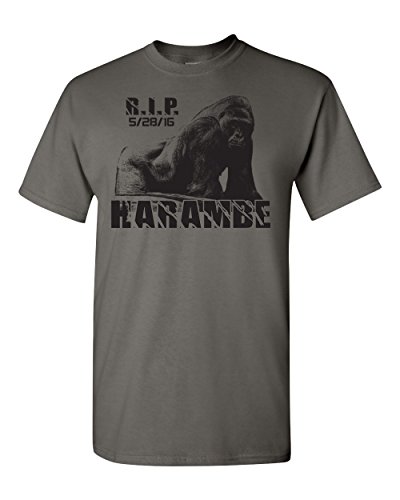 Harambe The Gorilla RIP Men's T-Shirt - Large Charcoal (ATA1556)