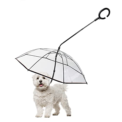 Petleso Umbrella for Small Dogs, Pet Umbrella for Dogs in Rainy Day with Adjustable Leash