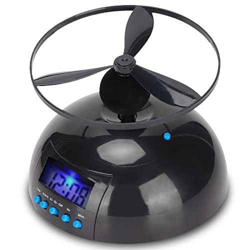 Kafuty-1 Novelty Digital LED Alarm Clock,Gadget Run Away Flying Alarm Clock for Bedroom/Office/Home/School,Rolling Helicopter Chopper Propeller Clock Creative Gift