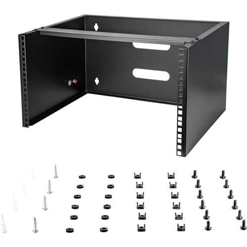 StarTech.com 6U Wall Mount Network Rack - 14 Inch Deep (Low Profile) - 19' Patch Panel Bracket for Shallow Server and IT Equipment, Network Switches - 44lbs/20kg Weight Capacity, Black (WALLMOUNT6)