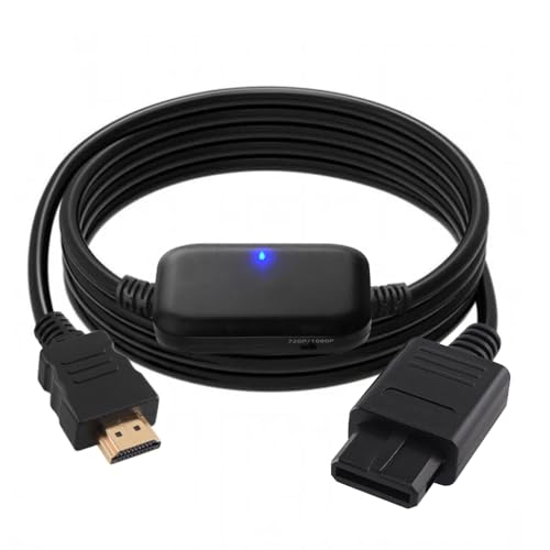 N64 to HDMI GameCube HDMI Adapter HD Link Cable for N64 1080P Picture Quality Upscaler Compatible with Nintendo 64/Gamecube/SNES/SFC (Plug and Play, No Extra Connection Required)