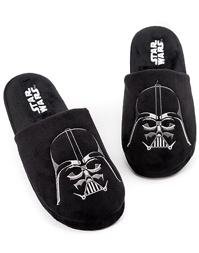 STAR WARS Men's Slippers Darth Vader Dark Side Polyester House Shoes 7-8 UK