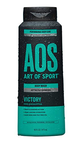 Art of Sport Men’s Body Wash, Charcoal Activated Shower Soap, Eucalyptus Fragrance, Made with Natural Botanicals, Moisturizing Tea Tree Soap, Made for Athletes, Victory Scent, 16 fl oz (Pack of 1)