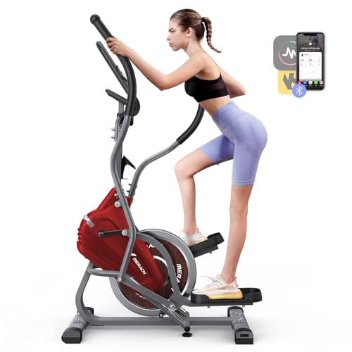 MERACH 3 in 1 Cardio Climber Stepping Elliptical Machine with Exclusive App, Compact Elliptical Training Machines for Home Use, Total Body Fitness, 16-Level Ultra-Quiet Magnetic Resistance