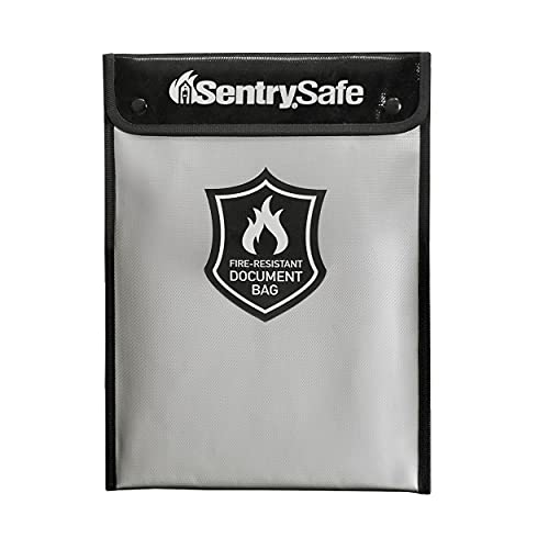 SentrySafe Fire and Water Resistant Bag with Zipper for Documents, 1.5' x 11' x 15', FBWLZ0