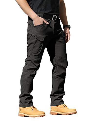 AUTIWITUA Men's Tactical Pants Water Resistant Flex Ripstop Cargo Pants Lightweight Hiking Pants with Multi Pockets(No Belt)