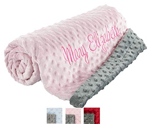 berry bebe Personalized Baby Blankets with Name, Newborn Baby Girl Gifts, Custom Baby Blankets, Plush and Cozy Minky, Baby Gifts for Newborn, Customized Pink Blanket for Baby Girl