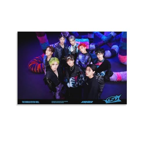 Kpop Artist Poster Ateez The World Ep.Fin Will Ver. 3rd Teaser Canvas Poster Bedroom Decor Sports Landscape Office Room Decor Poster Gift 20x30inch(50x75cm)