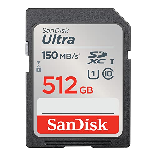SanDisk 512GB Ultra SDXC UHS-I Memory Card - Up to 150MB/s, C10, U1, Full HD, SD Card - SDSDUNC-512G-GN6IN