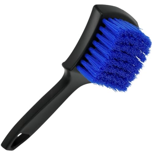 VIKING Carpet Cleaning Brush, Scrub Brush for Floor Mats, Cleaning Brush for Car Interior and Home, Black and Blue, 8.3 inch x 2.5 inch