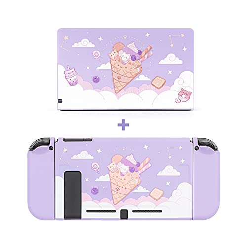 GeekShare Protective Case & Dock Cover Set for Switch, Slim Case Cover Compatible with Nintendo Switch (Ice Cream Cat)