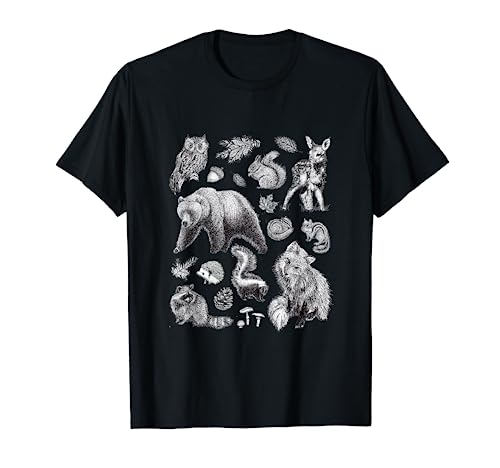 Woodland Animals Forest T-Shirt Men's Women's Kid's T-Shirt