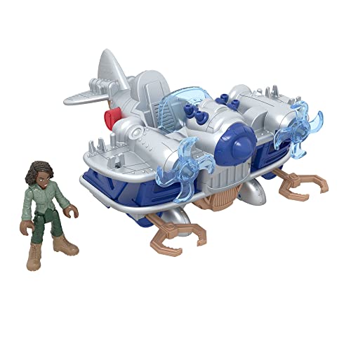 Fisher-Price Imaginext Jurassic World Dominion Kayla Watts Figure & Toy Plane, Air Tracker with Projectiles for Preschool Kids Ages 3+ Years