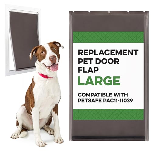 Evergreen Pet Supplies Large Replacement Dog Door Flap - Fits Petsafe Freedom PAC11-11039 - Flexible Doggy Door Flap for Small, Medium, and Large Dogs and Cats - Weather Resistant and Easy to Install