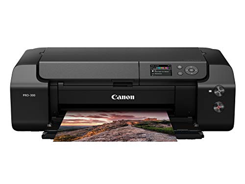 Canon imagePROGRAF PRO-300 Wireless Color Wide-Format Printer, Prints up to 13'X 19', 3.0' LCD Screen with Profession Print & Layout Software and Mobile Device Printing, Black, One Size