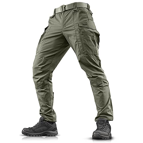 M-Tac Conquistador Flex Tactical Pants - Military Style Men's Cargo Pants with Pockets (Army Olive, W34 / L30)