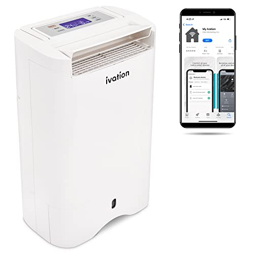 Ivation Smart WIFI Dehumidifier, Compact 19-Pint Desiccant Home Dehumidifier with Drain Hose & Smartphone Control | Ideal for Basement, Bathroom, RV, Office, Kitchen & Small Spaces Up to 410 Sq/Ft