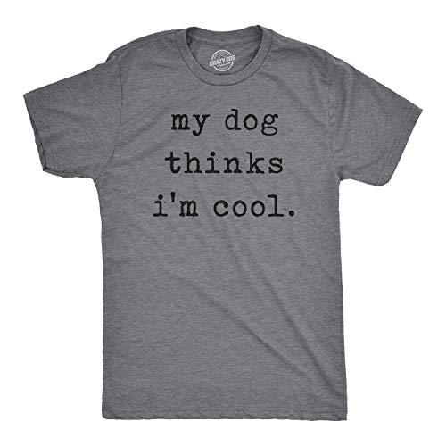 Crazy Dog Mens T Shirt Funny Sarcastic Humor Graphic Novelty Puppy Tee Pet Parent Animal Lover Dog Owner Tshirt Dark Heather Grey 3XL