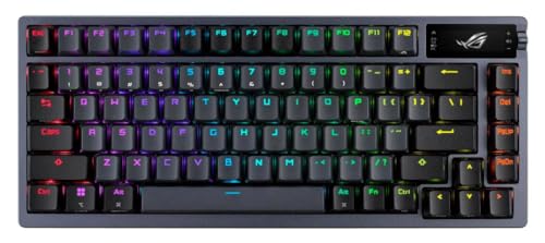 ASUS ROG Azoth 75 Wireless DIY Custom Gaming Keyboard, OLED Display, Gasket-Mount, Three-Layer Dampening, Hot-Swappable Pre-lubed ROG NX Snow Switches & Keyboard Stabilizers, PBT Keycaps, RGB
