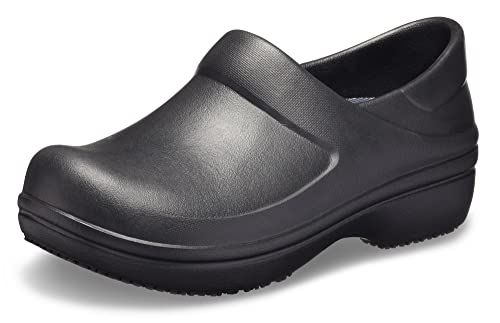 Crocs Neria Pro II Clogs, Nurse Shoes for Women, Black, 8