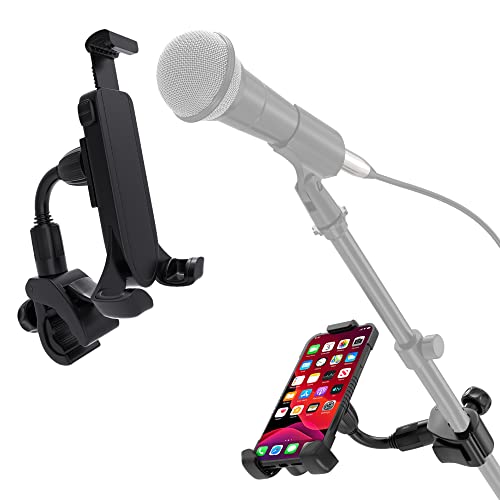 Crescendo CR50 FlexClip Mic Stand Phone Holder, for Mic Stand, Music Stand and Drums, All Smartphones