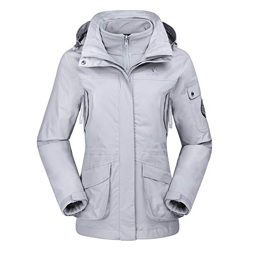 CAMEL CROWN Womens Waterproof Ski Jacket 3-in-1 Windbreaker Winter Coat Fleece Inner for Rain Snow Outdoor Hiking