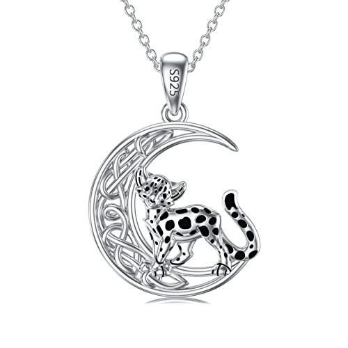 MISTBEE Leopard Necklace Moon Celtic Knot Panther Pendant Sterling Silver Cheetah Animal Jewelry for Women Men Gifts