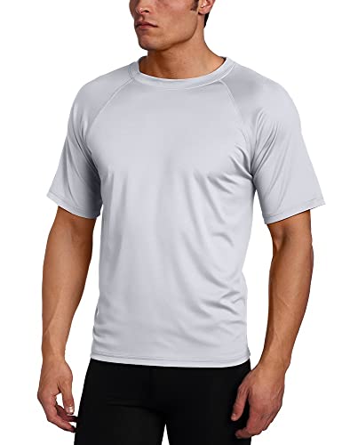 Kanu Surf Men's Short Sleeve UPF 50+ Swim Shirt (Regular & Extended Sizes), Grey, X-Large