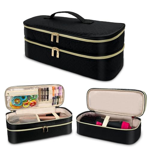 NENYX Double-Layer Travel Carrying Case for REVLON One Step Volumizer, Also for Shark FlexStyle/SmoothStyle or Airwrap Styler, Black (Bag Only)