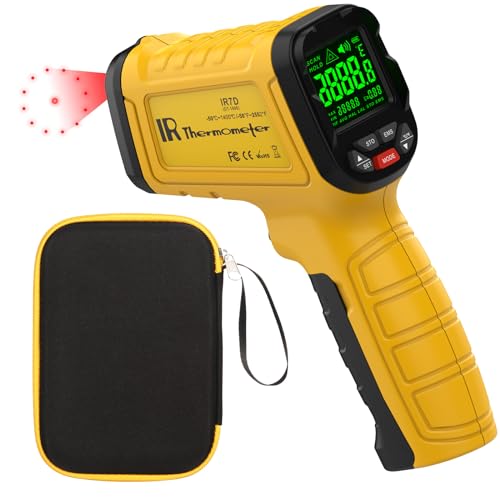 Surpeer IR-2552 Infrared Thermometer Pyrometer Temperature Gun -58°F to 2552°F, 30:1 Distance Ratio, Digital Laser IR HighTemp Gun for, Pizza Oven, Engine, Kilns, Forges, Industry, Home Repair