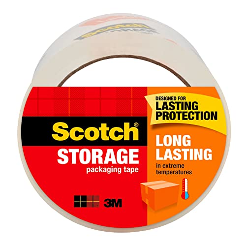 Scotch Long Lasting Storage Packaging Tape, 1.88' x 54.6 yd, Designed for Storage and Packing, Stays Sealed in Weather Extremes, 3' Core, Clear, 1 Roll (3650)