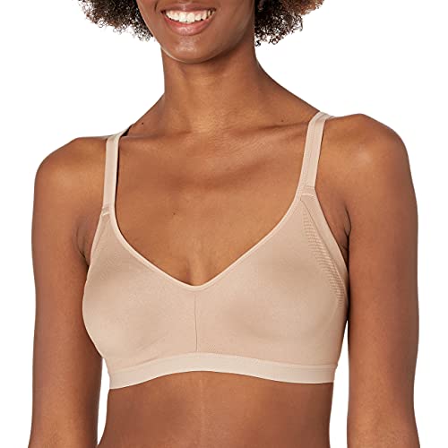 Warner's Blissful Benefits Wireless Lightly Lined T-Shirt Bra with Seamless Stretch, Toasted Almond, Medium, RM3911W
