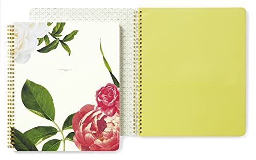 Kate Spade New York Large Spiral Notebook 11' x 9.5' with 160 College Ruled Pages, Floral