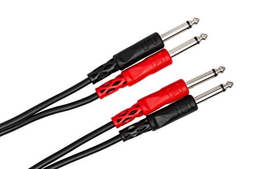 Hosa CPP-202 Dual 1/4' TS to Dual 1/4' TS Stereo Interconnect Cable, 2 Meters