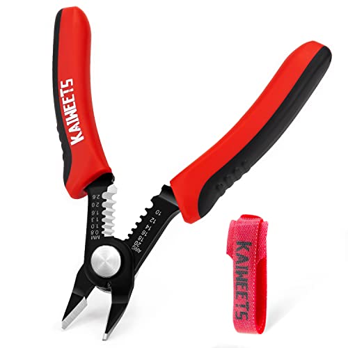 KAIWEETS Wire Cutters 6-Inch Flush Pliers with Supplementary Stripping, Cutting Pliers, Handy and Slim Diagonal Cutters, Sharp Snip