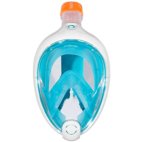 TRIBORD SUBEA EASYBREATH (2023 Version) Full FACE ANTIFOG Snorkel MASK with A Secure Lock and Free Replacement Ring & Optional Camera Mount - for Adults OR Kids (Atoll, XS)